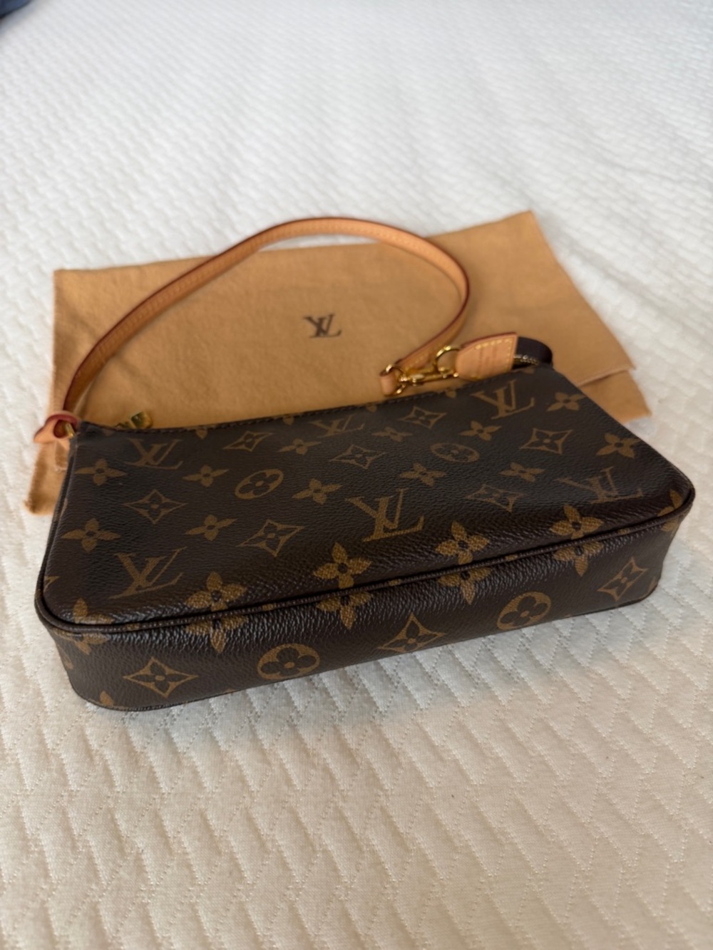 Louis Vuitton Monogram Canvas Mini Pochette in Brown and Tan - Picture 2 of 16